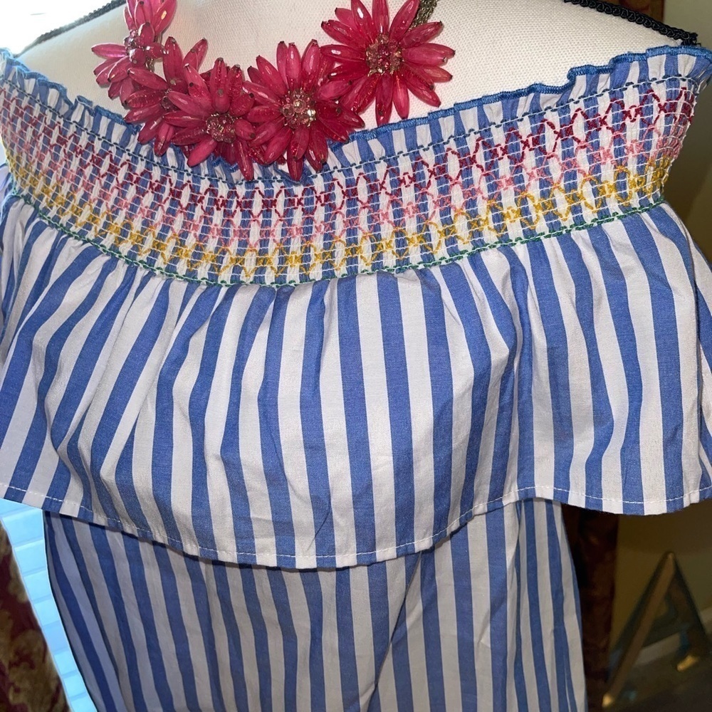 Primark Off Shoulder Smocked Ruffle Top - Picture 2 of 6